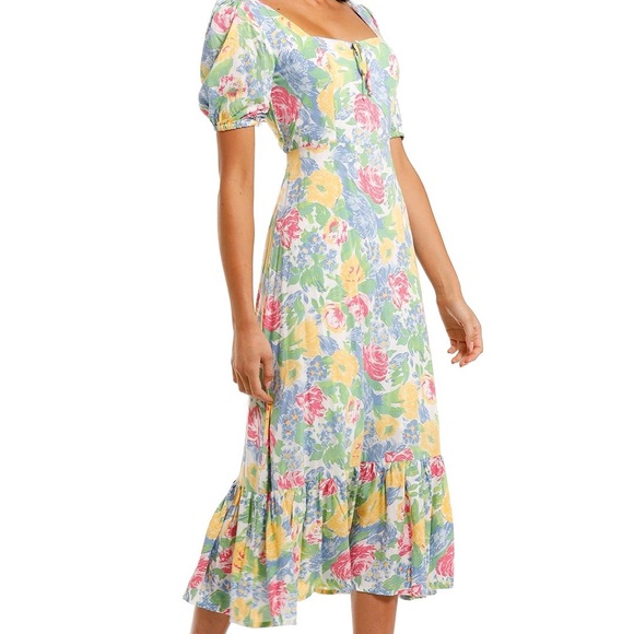 NWT faithful the brand Gabriela midi dress in traina floral print - Picture 3 of 8